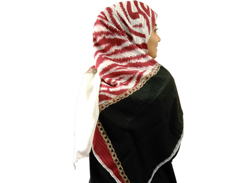 روسری نخی دست دوز 909 | خرید روسری زرشکی | فروشگاه تخصصی شال و روسری کاشانه