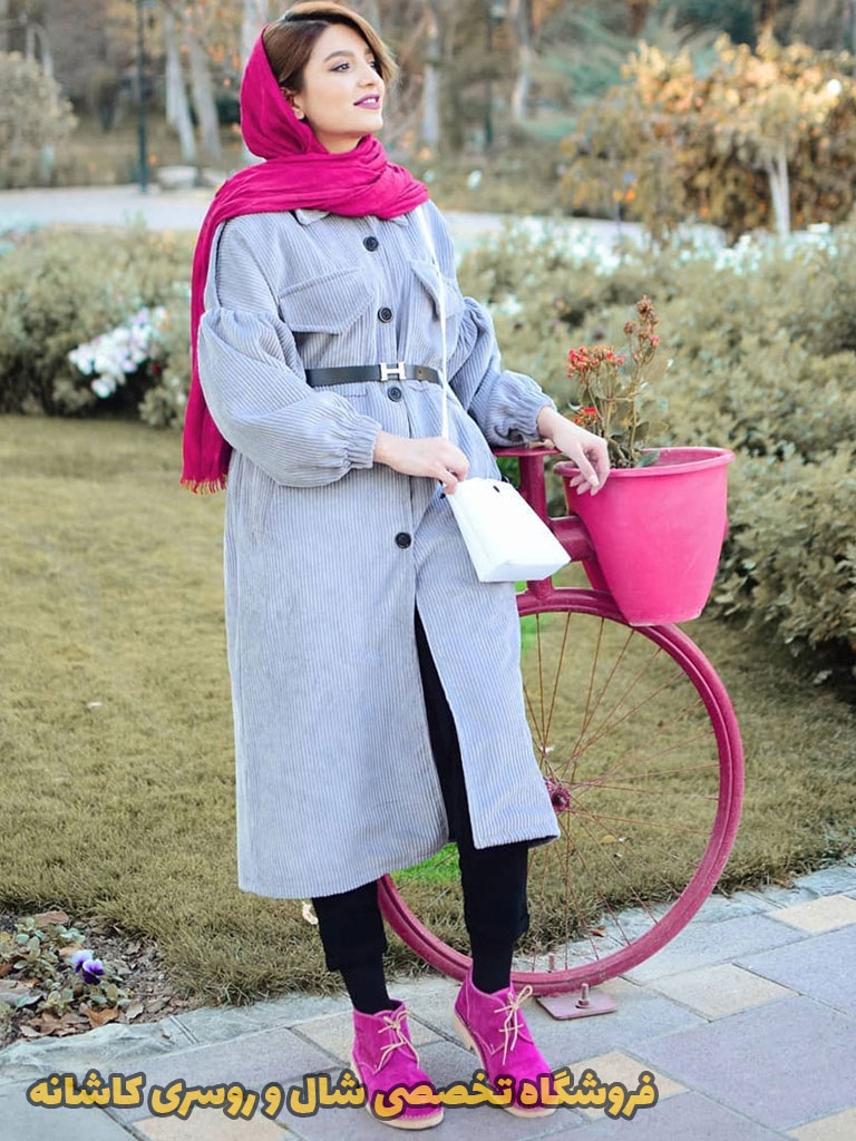 ست مانتو طوسی و سرخابی | فروشگاه اینترنتی کاشانه استایل دخترانه و شیک مانتو طوسی و شال و کفش سرخابی